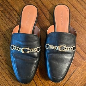 Coach black slides - worn, excellent price